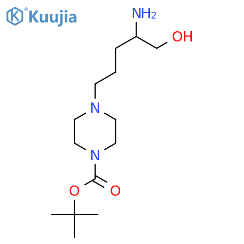 tert-butyl 4-(4-amino-5-hydroxypentyl)piperazine-1-carboxylate structure