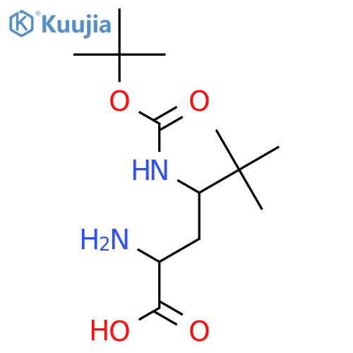 2-amino-4-{(tert-butoxy)carbonylamino}-5,5-dimethylhexanoic acid structure