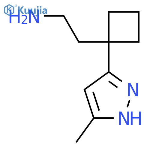 2-1-(5-methyl-1H-pyrazol-3-yl)cyclobutylethan-1-amine structure