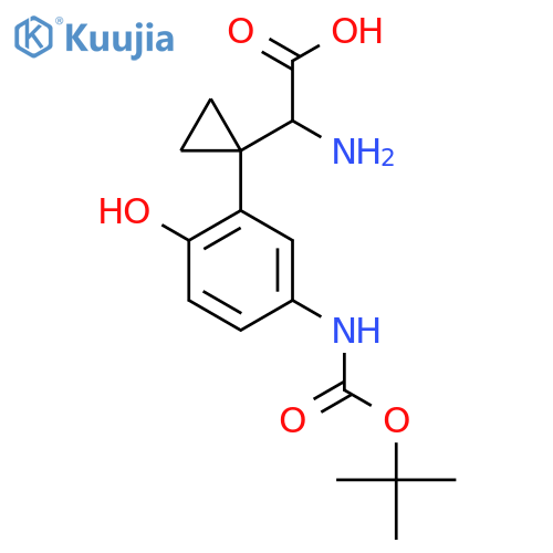 2-Amino-2-[1-(5-{[(tert-butoxy)carbonyl]amino}-2-hydroxyphenyl)cyclopropyl]acetic acid structure
