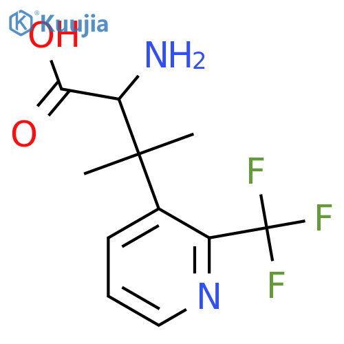 2-amino-3-methyl-3-2-(trifluoromethyl)pyridin-3-ylbutanoic acid structure