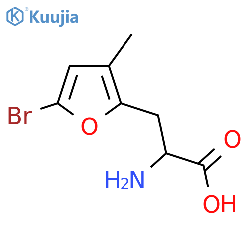 2-amino-3-(5-bromo-3-methylfuran-2-yl)propanoic acid structure