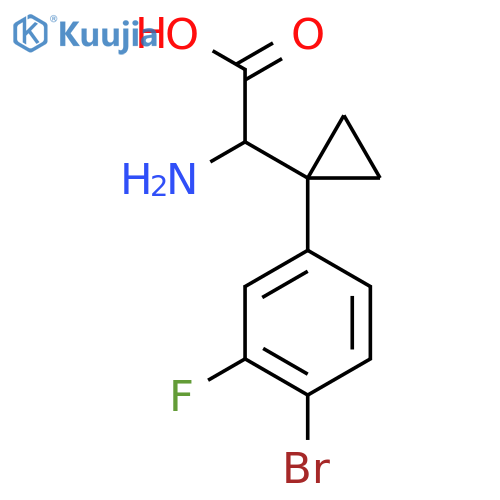 2-amino-2-1-(4-bromo-3-fluorophenyl)cyclopropylacetic acid structure