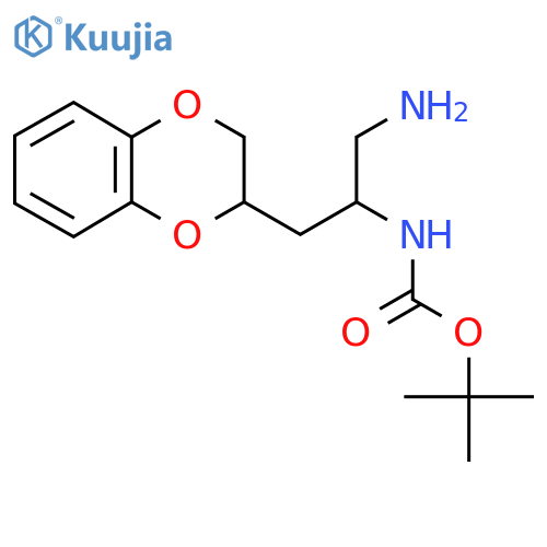 tert-butyl N-1-amino-3-(2,3-dihydro-1,4-benzodioxin-2-yl)propan-2-ylcarbamate structure