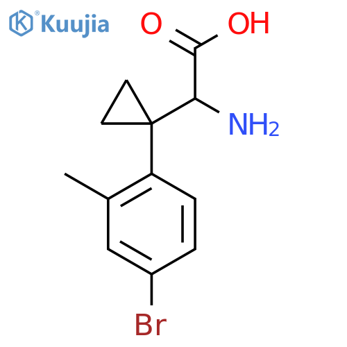 2-amino-2-1-(4-bromo-2-methylphenyl)cyclopropylacetic acid structure