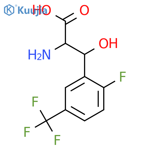 2-amino-3-2-fluoro-5-(trifluoromethyl)phenyl-3-hydroxypropanoic acid structure