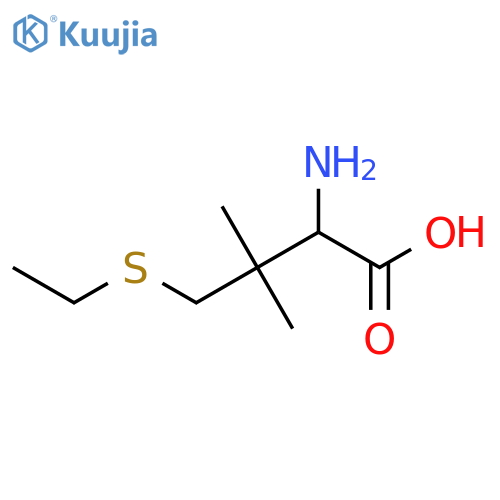 2-amino-4-(ethylsulfanyl)-3,3-dimethylbutanoic acid structure