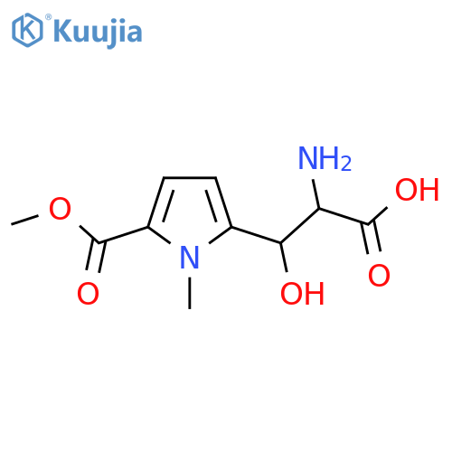 2-amino-3-hydroxy-3-5-(methoxycarbonyl)-1-methyl-1H-pyrrol-2-ylpropanoic acid structure