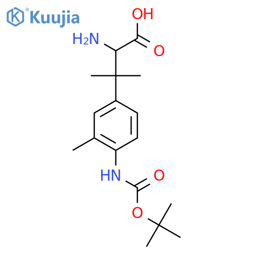 2-amino-3-(4-{(tert-butoxy)carbonylamino}-3-methylphenyl)-3-methylbutanoic acid structure