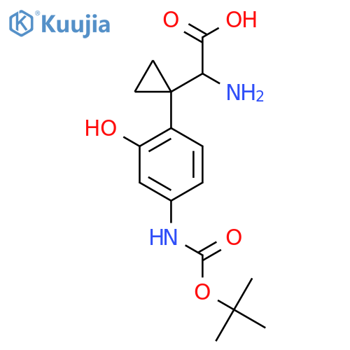 2-amino-2-1-(4-{(tert-butoxy)carbonylamino}-2-hydroxyphenyl)cyclopropylacetic acid structure