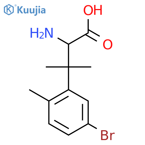 2-amino-3-(5-bromo-2-methylphenyl)-3-methylbutanoic acid structure