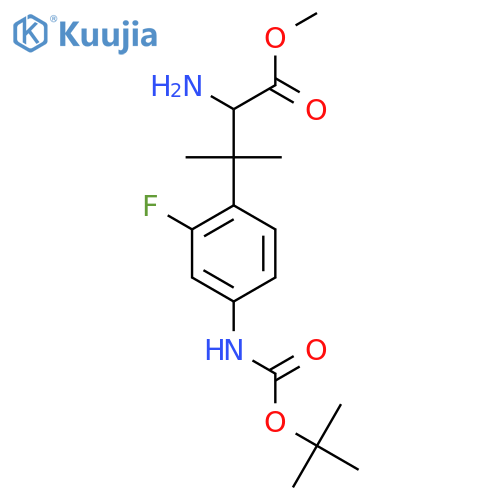 methyl 2-amino-3-(4-{(tert-butoxy)carbonylamino}-2-fluorophenyl)-3-methylbutanoate structure