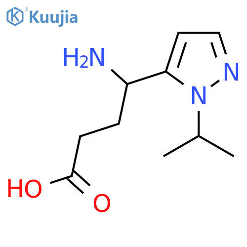 4-amino-4-1-(propan-2-yl)-1H-pyrazol-5-ylbutanoic acid structure