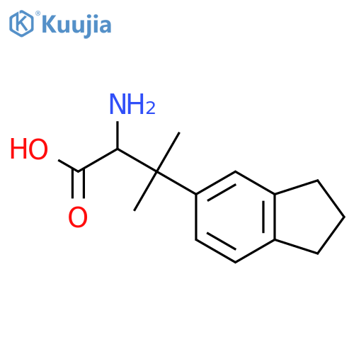 2-amino-3-(2,3-dihydro-1H-inden-5-yl)-3-methylbutanoic acid structure