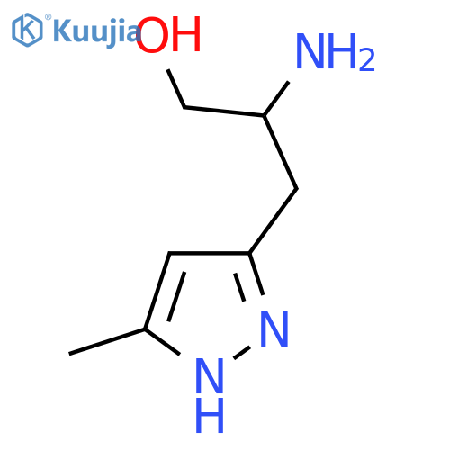 2-amino-3-(5-methyl-1H-pyrazol-3-yl)propan-1-ol structure