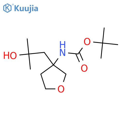 tert-butyl N-3-(2-hydroxy-2-methylpropyl)oxolan-3-ylcarbamate structure