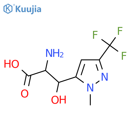 2-amino-3-hydroxy-3-1-methyl-3-(trifluoromethyl)-1H-pyrazol-5-ylpropanoic acid structure