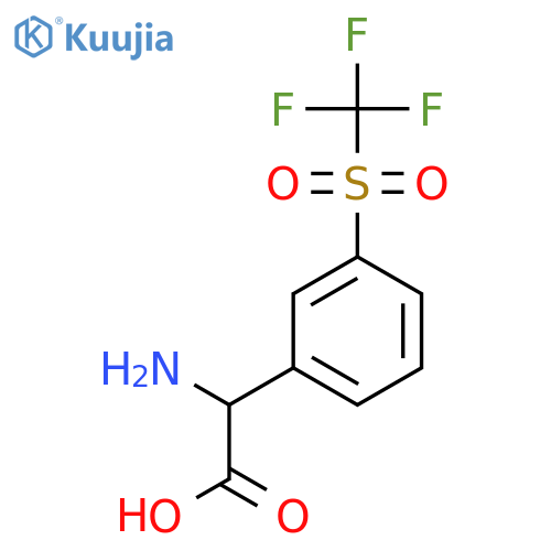 2-amino-2-(3-trifluoromethanesulfonylphenyl)acetic acid structure