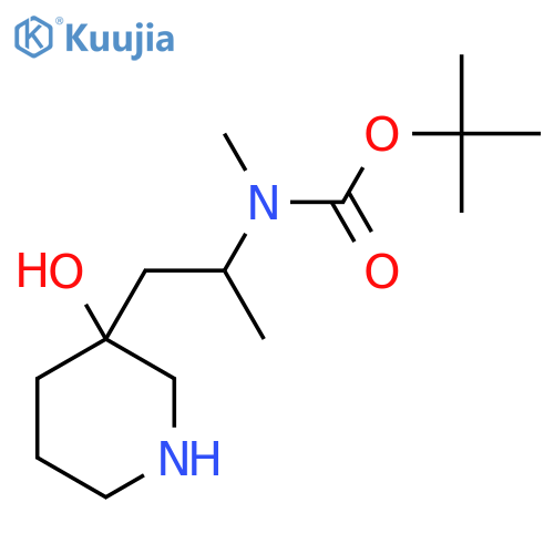 tert-butyl N-1-(3-hydroxypiperidin-3-yl)propan-2-yl-N-methylcarbamate structure