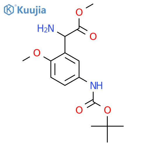 methyl 2-amino-2-(5-{(tert-butoxy)carbonylamino}-2-methoxyphenyl)acetate structure