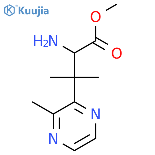 methyl 2-amino-3-methyl-3-(3-methylpyrazin-2-yl)butanoate structure