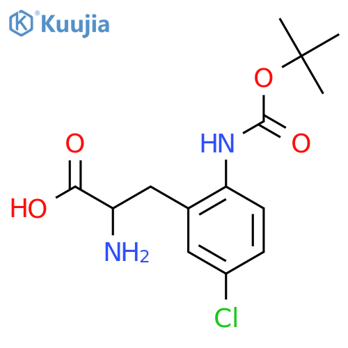 2-amino-3-(2-{(tert-butoxy)carbonylamino}-5-chlorophenyl)propanoic acid structure