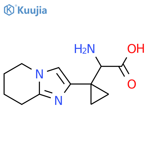 2-amino-2-(1-{5H,6H,7H,8H-imidazo1,2-apyridin-2-yl}cyclopropyl)acetic acid structure