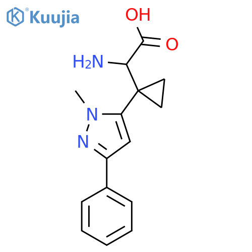 2-amino-2-1-(1-methyl-3-phenyl-1H-pyrazol-5-yl)cyclopropylacetic acid structure