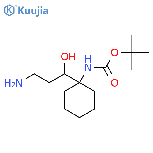 tert-butyl N-1-(3-amino-1-hydroxypropyl)cyclohexylcarbamate structure