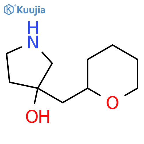 3-(oxan-2-yl)methylpyrrolidin-3-ol structure