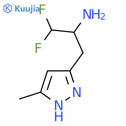 1,1-difluoro-3-(5-methyl-1H-pyrazol-3-yl)propan-2-amine structure