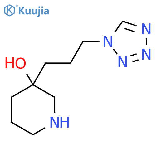 3-3-(1H-1,2,3,4-tetrazol-1-yl)propylpiperidin-3-ol structure