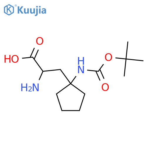 2-amino-3-(1-{(tert-butoxy)carbonylamino}cyclopentyl)propanoic acid structure