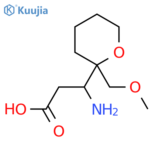 3-amino-3-2-(methoxymethyl)oxan-2-ylpropanoic acid structure