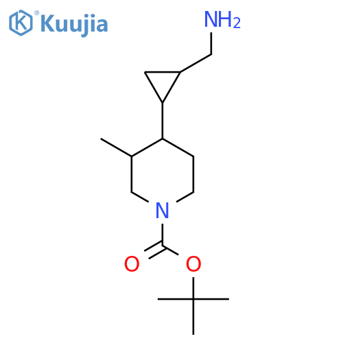 tert-butyl 4-2-(aminomethyl)cyclopropyl-3-methylpiperidine-1-carboxylate structure