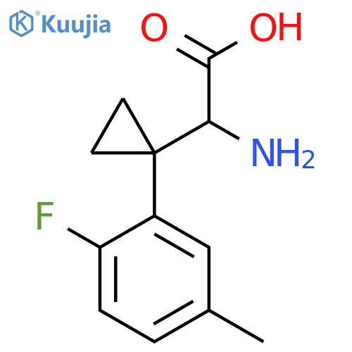 2-amino-2-1-(2-fluoro-5-methylphenyl)cyclopropylacetic acid structure