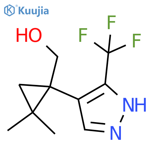 {2,2-dimethyl-1-3-(trifluoromethyl)-1H-pyrazol-4-ylcyclopropyl}methanol structure
