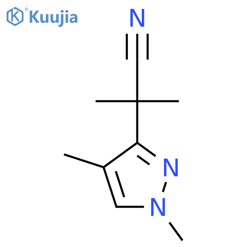 2-(1,4-dimethyl-1H-pyrazol-3-yl)-2-methylpropanenitrile structure