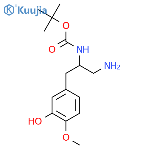 tert-butyl N-1-amino-3-(3-hydroxy-4-methoxyphenyl)propan-2-ylcarbamate structure