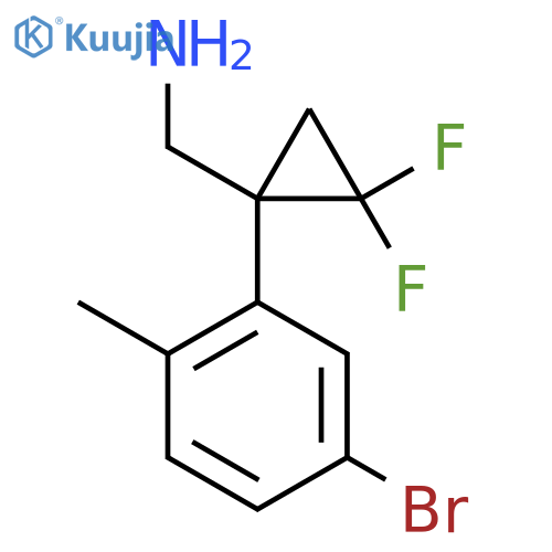 1-(5-bromo-2-methylphenyl)-2,2-difluorocyclopropylmethanamine structure