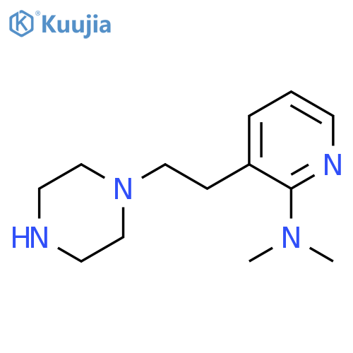 N,N-dimethyl-3-2-(piperazin-1-yl)ethylpyridin-2-amine structure