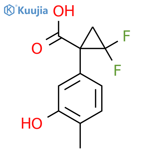 2,2-difluoro-1-(3-hydroxy-4-methylphenyl)cyclopropane-1-carboxylic acid structure