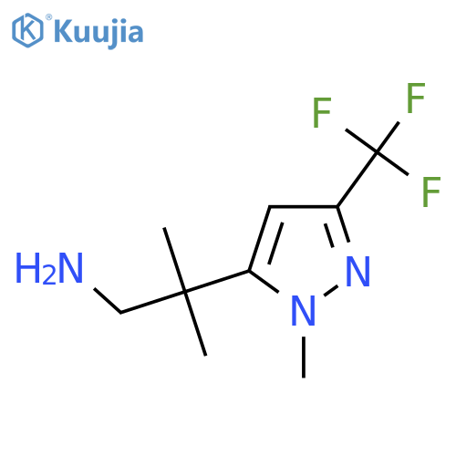2-methyl-2-1-methyl-3-(trifluoromethyl)-1H-pyrazol-5-ylpropan-1-amine structure