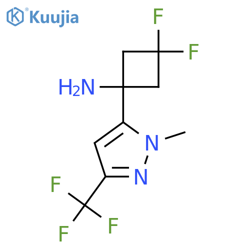 3,3-difluoro-1-1-methyl-3-(trifluoromethyl)-1H-pyrazol-5-ylcyclobutan-1-amine structure