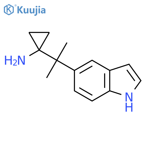 1-2-(1H-indol-5-yl)propan-2-ylcyclopropan-1-amine structure