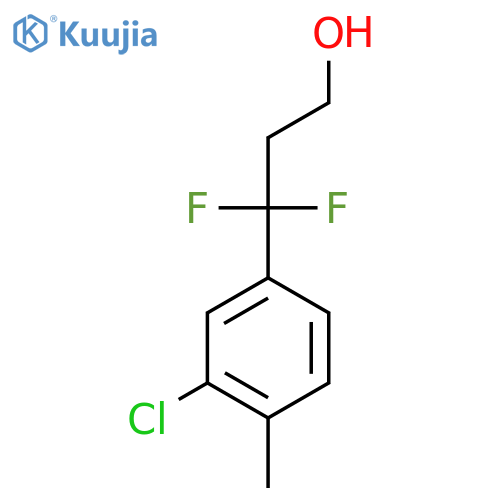 3-(3-chloro-4-methylphenyl)-3,3-difluoropropan-1-ol structure