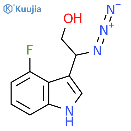 2-azido-2-(4-fluoro-1H-indol-3-yl)ethan-1-ol structure