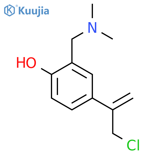 4-(3-chloroprop-1-en-2-yl)-2-(dimethylamino)methylphenol structure