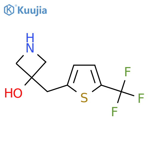 3-{5-(trifluoromethyl)thiophen-2-ylmethyl}azetidin-3-ol structure