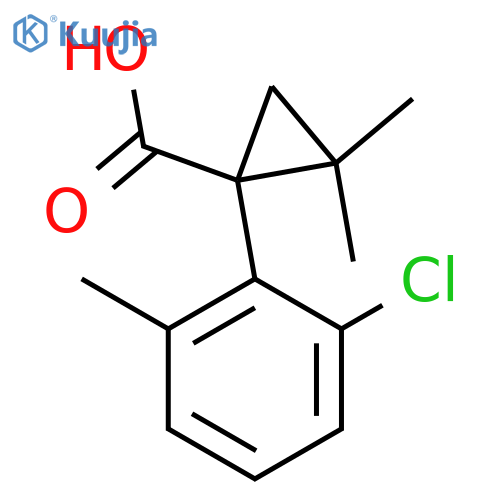 1-(2-chloro-6-methylphenyl)-2,2-dimethylcyclopropane-1-carboxylic acid structure